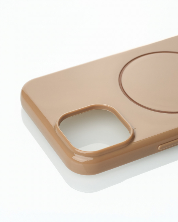 Силиконовый чехол Slim Ring Glamour с поддержкой MagSafe для iPhone 12/12 Pro desert titanium