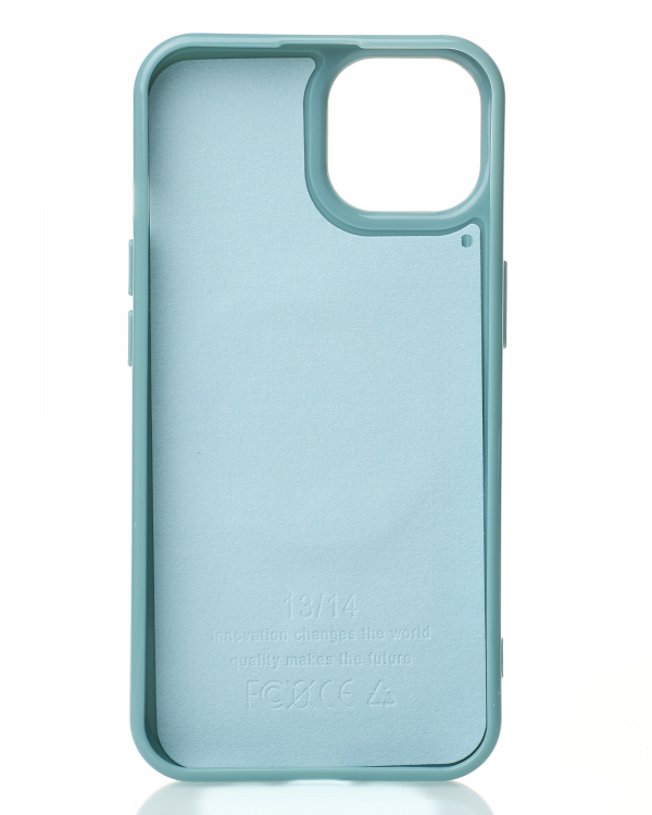 Силиконовый чехол Slim Ring Glamour с поддержкой MagSafe для iPhone 13/14 wave blue