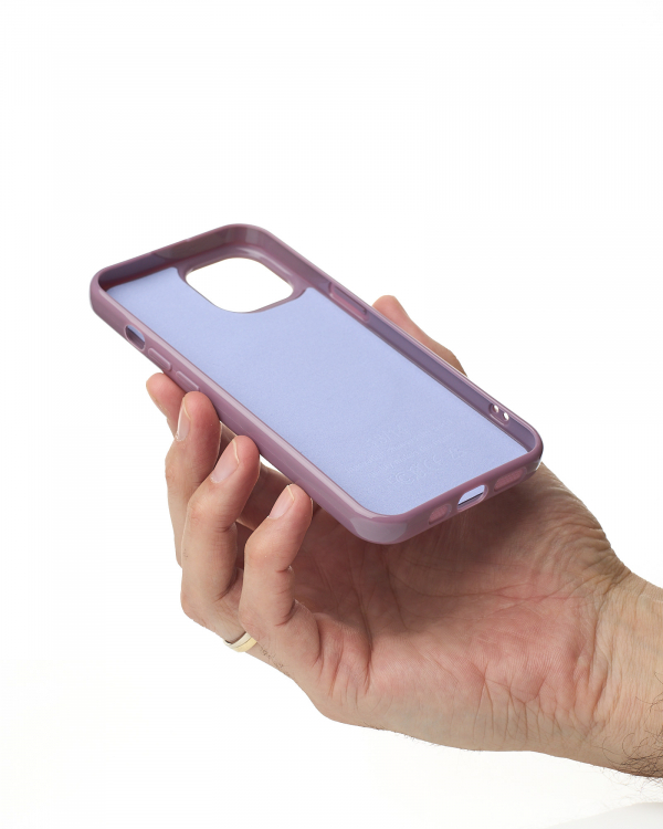 Силиконовый чехол Slim Ring Glamour с поддержкой MagSafe для iPhone 13/14 deep purple