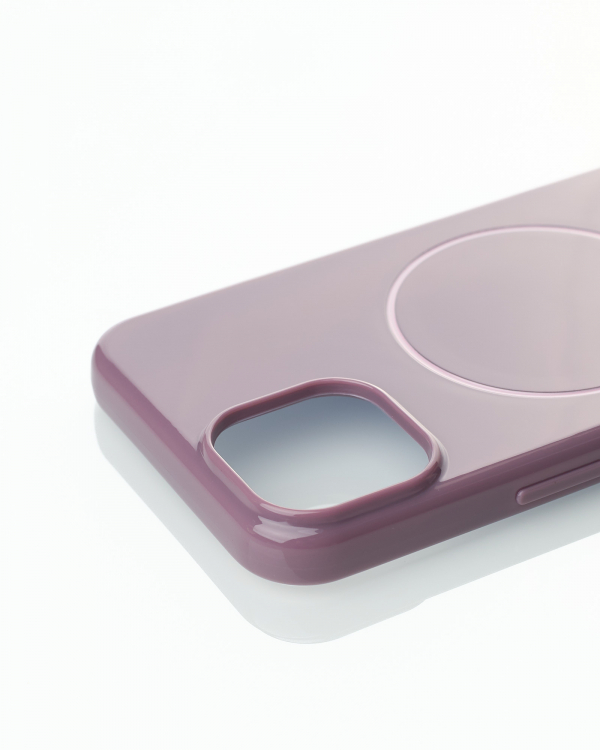 Силиконовый чехол Slim Ring Glamour с поддержкой MagSafe для iPhone 13/14 deep purple