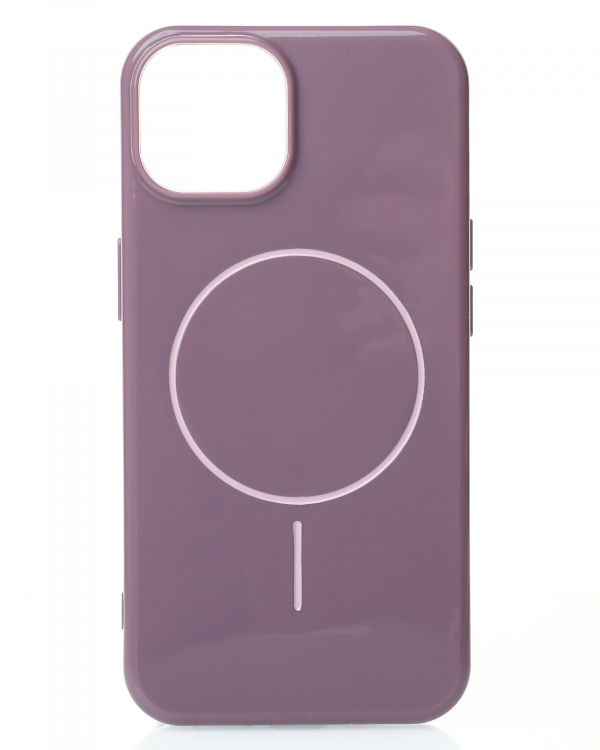 Силиконовый чехол Slim Ring Glamour с поддержкой MagSafe для iPhone 13/14 deep purple