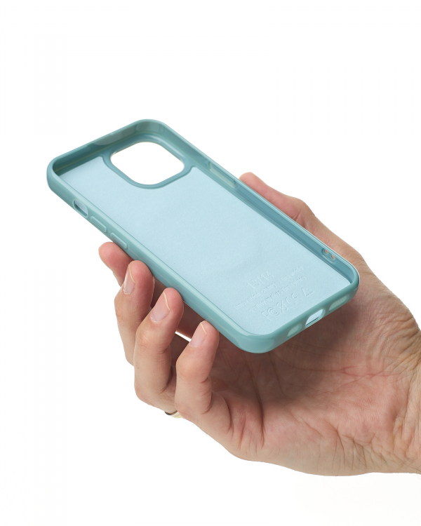 Силиконовый чехол Slim Ring Glamour с поддержкой MagSafe для iPhone 13/14 wave blue