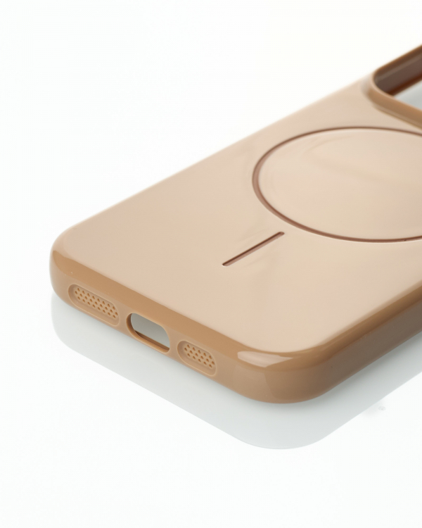 Силиконовый чехол Slim Ring Glamour с поддержкой MagSafe для iPhone 13 Pro desert titanium