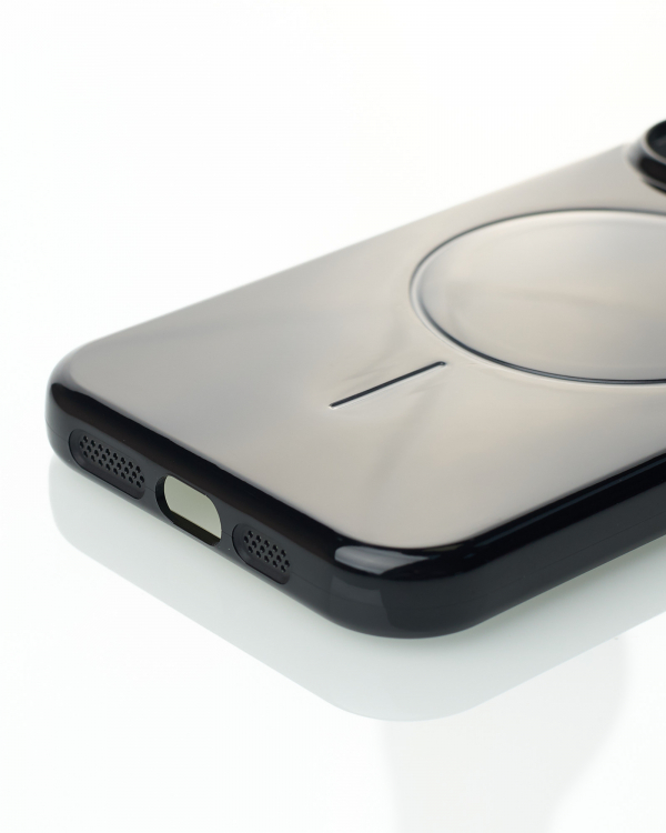 Силиконовый чехол Slim Ring Glamour с поддержкой MagSafe для iPhone 13 Pro black