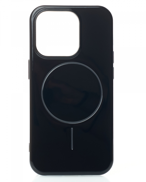 Силиконовый чехол Slim Ring Glamour с поддержкой MagSafe для iPhone 13 Pro black