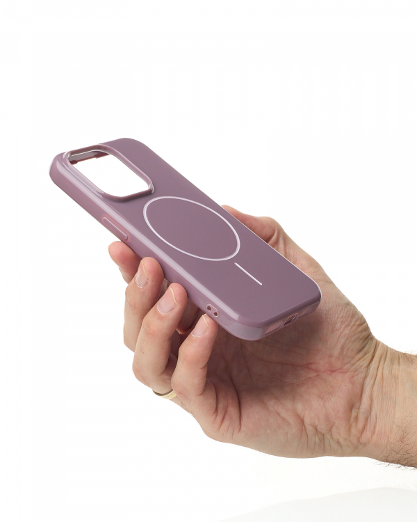 Силиконовый чехол Slim Ring Glamour с поддержкой MagSafe для iPhone 14 Pro deep purple