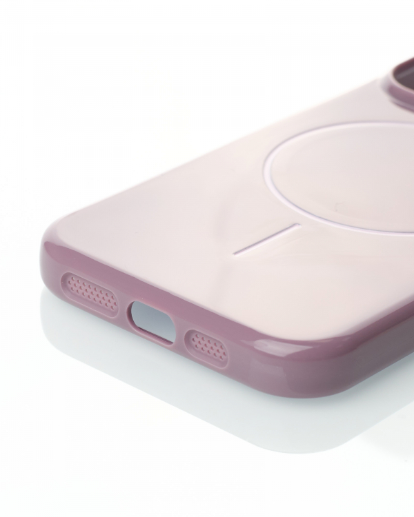 Силиконовый чехол Slim Ring Glamour с поддержкой MagSafe для iPhone 14 Pro deep purple