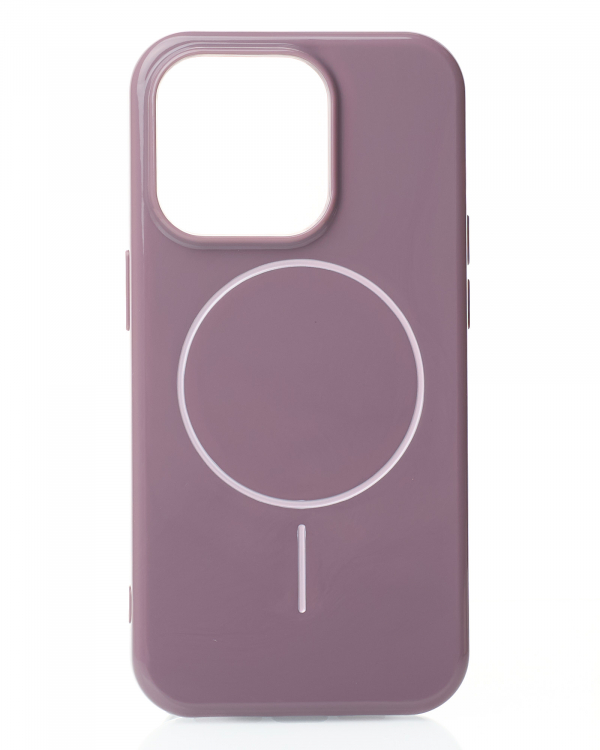 Силиконовый чехол Slim Ring Glamour с поддержкой MagSafe для iPhone 14 Pro deep purple