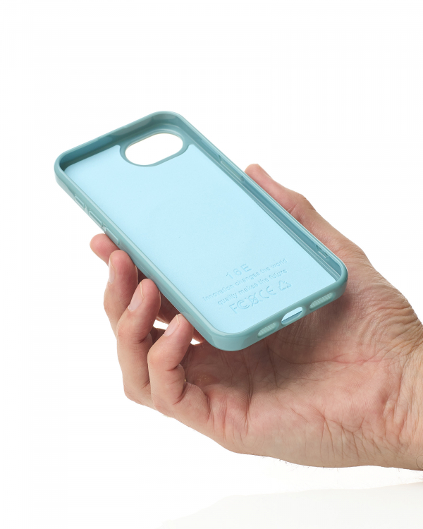 Силиконовый чехол Slim Ring Glamour с поддержкой MagSafe для iPhone 16E wave blue