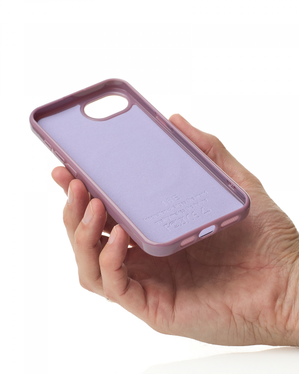 Силиконовый чехол Slim Ring Glamour с поддержкой MagSafe для iPhone 16E deep purple
