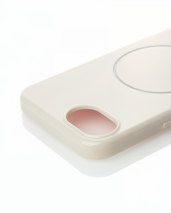 Силиконовый чехол Slim Ring Glamour с поддержкой MagSafe для iPhone 16E natural titanium