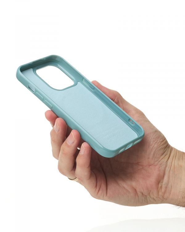 Силиконовый чехол Slim Ring Glamour с поддержкой MagSafe для iPhone 14 Pro wave blue