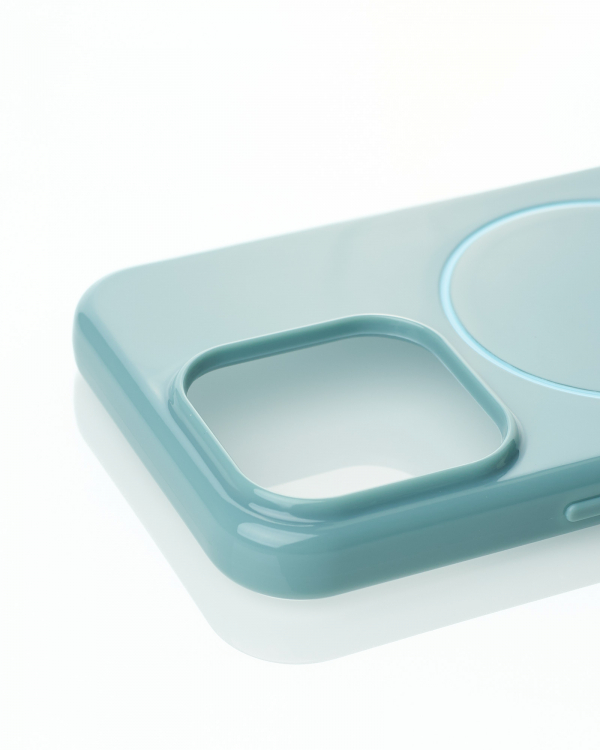 Силиконовый чехол Slim Ring Glamour с поддержкой MagSafe для iPhone 14 Pro wave blue