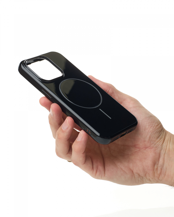 Силиконовый чехол Slim Ring Glamour с поддержкой MagSafe для iPhone 14 Pro black