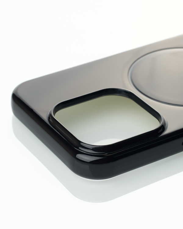 Силиконовый чехол Slim Ring Glamour с поддержкой MagSafe для iPhone 14 Pro black