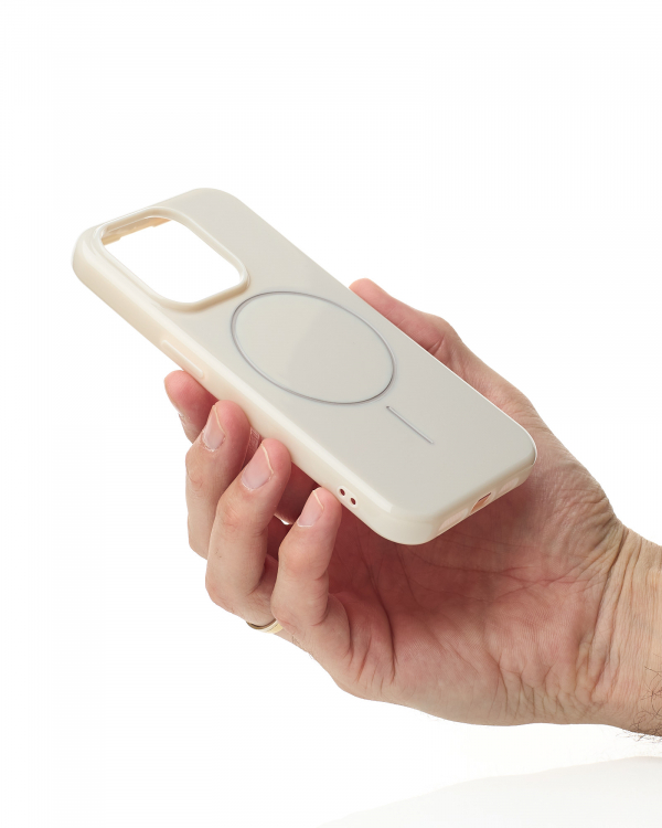 Силиконовый чехол Slim Ring Glamour с поддержкой MagSafe для iPhone 14 Pro natural titanium