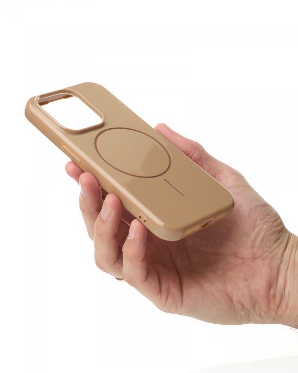 Силиконовый чехол Slim Ring Glamour с поддержкой MagSafe для iPhone 14 Pro desert titanium