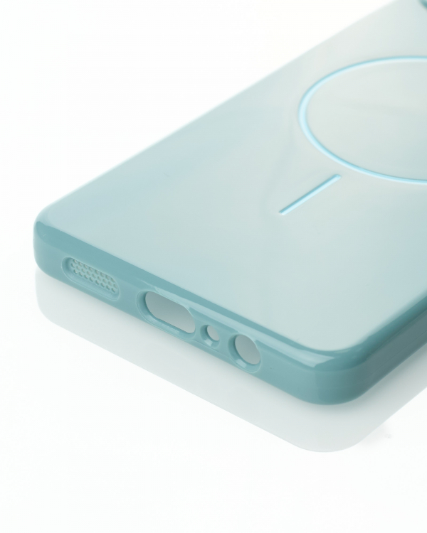 Силиконовый чехол Slim Ring Glamour с поддержкой MagSafe для Samsung A06 wave blue