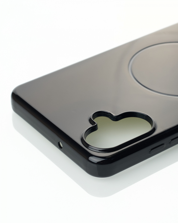 Силиконовый чехол Slim Ring Glamour с поддержкой MagSafe для Samsung A06 black