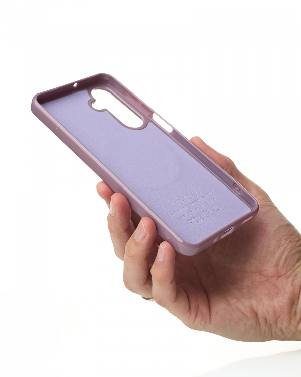 Силиконовый чехол Slim Ring Glamour с поддержкой MagSafe для Samsung A16 deep purple