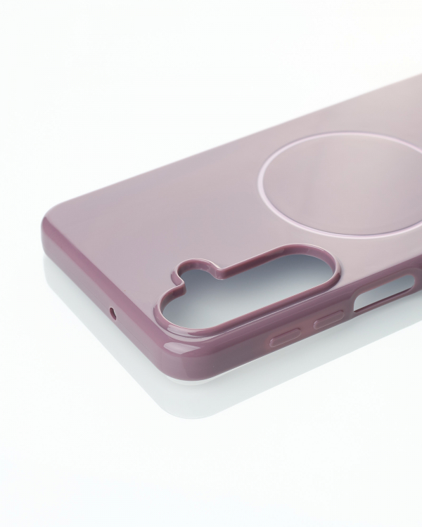 Силиконовый чехол Slim Ring Glamour с поддержкой MagSafe для Samsung A16 deep purple