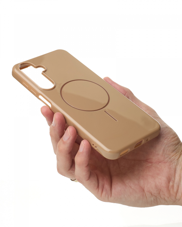 Силиконовый чехол Slim Ring Glamour с поддержкой MagSafe для Samsung A16 desert titanium