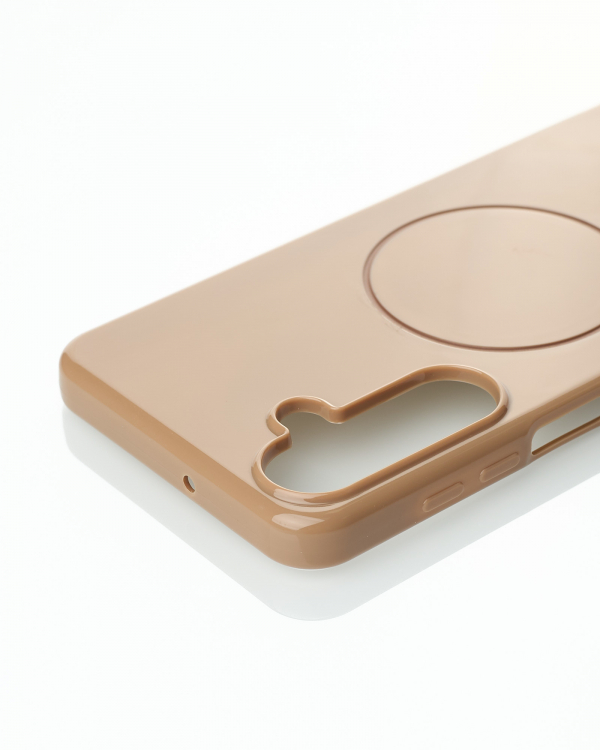 Силиконовый чехол Slim Ring Glamour с поддержкой MagSafe для Samsung A16 desert titanium