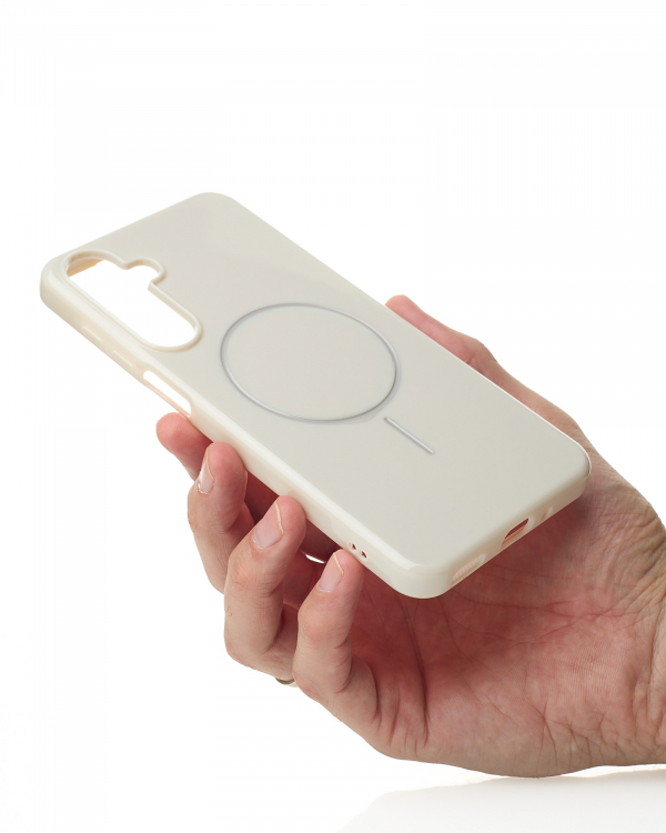Силиконовый чехол Slim Ring Glamour с поддержкой MagSafe для Samsung A16 natural titanium
