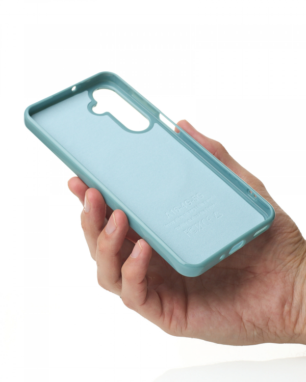 Силиконовый чехол Slim Ring Glamour с поддержкой MagSafe для Samsung A16 wave blue