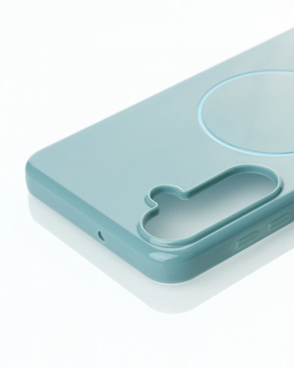 Силиконовый чехол Slim Ring Glamour с поддержкой MagSafe для Samsung A16 wave blue