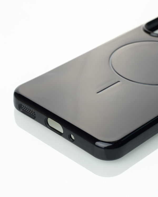 Силиконовый чехол Slim Ring Glamour с поддержкой MagSafe для Samsung A16 black