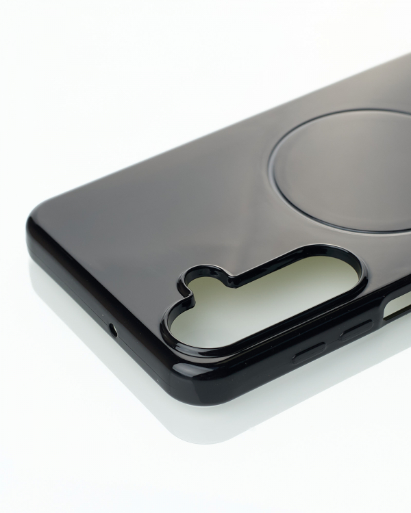 Силиконовый чехол Slim Ring Glamour с поддержкой MagSafe для Samsung A16 black