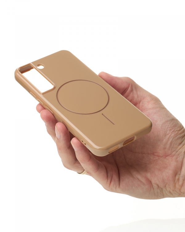 Чехол Glamour Case with MagSafe для Samsung S21 FE desert titanium