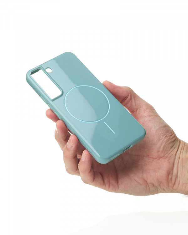Чехол Glamour Case with MagSafe для Samsung S21 FE wave blue