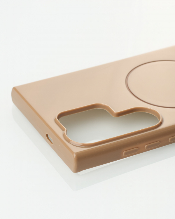 Силиконовый чехол Slim Ring Glamour с поддержкой MagSafe для Samsung S22 Ultra desert titanium