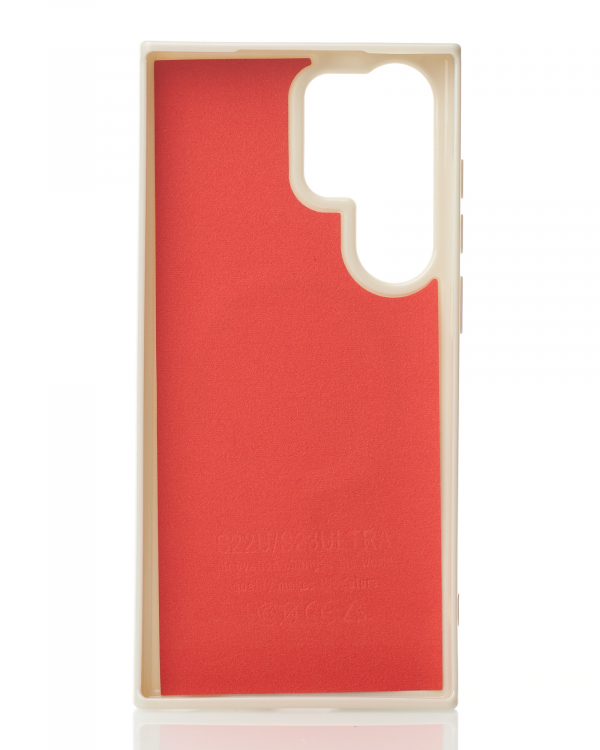 Силиконовый чехол Slim Ring Glamour с поддержкой MagSafe для Samsung S22 Ultra natural titanium