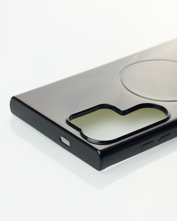 Силиконовый чехол Slim Ring Glamour с поддержкой MagSafe для Samsung S22 Ultra black