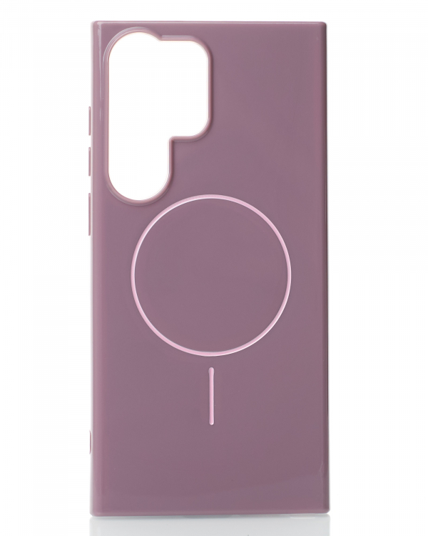 Силиконовый чехол Slim Ring Glamour с поддержкой MagSafe для Samsung S22 Ultra deep purple