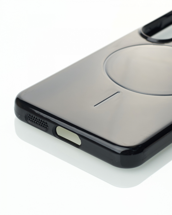 Силиконовый чехол Slim Ring Glamour с поддержкой MagSafe для Samsung S23 FE black