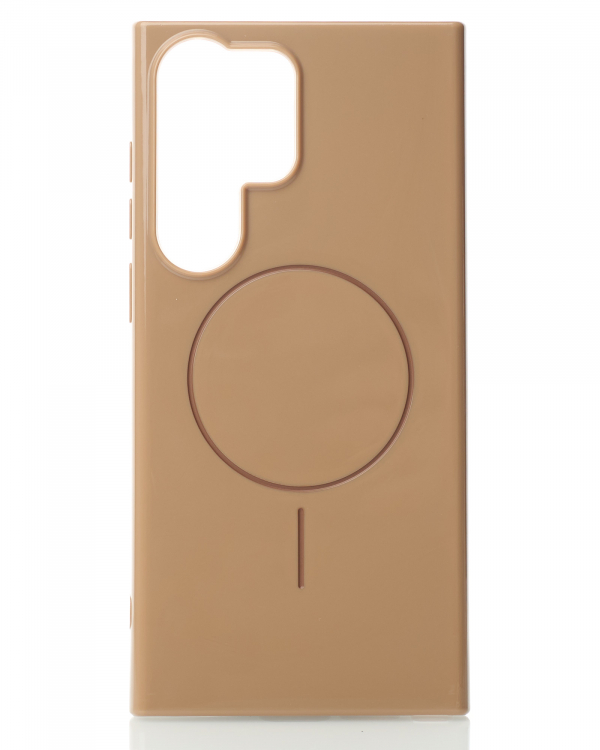 Силиконовый чехол Slim Ring Glamour с поддержкой MagSafe для Samsung S23 Ultra desert titanium