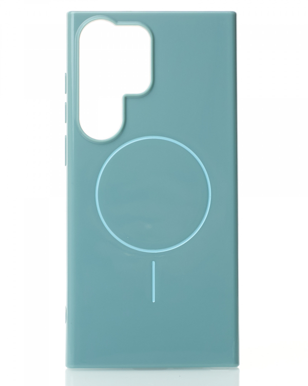 Силиконовый чехол Slim Ring Glamour с поддержкой MagSafe для Samsung S23 Ultra wave blue
