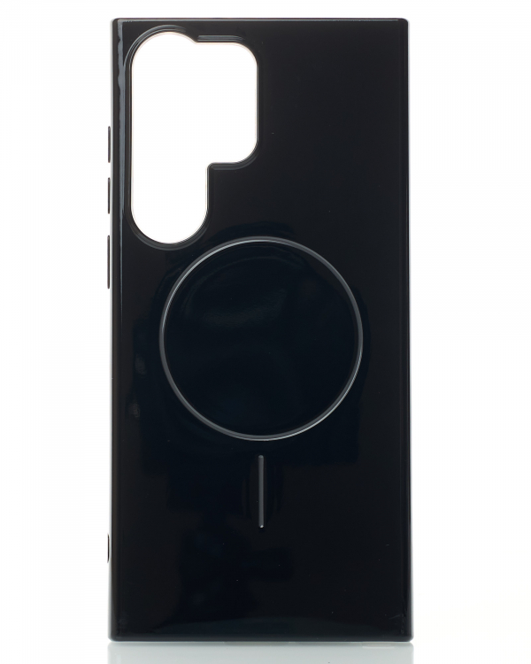 Силиконовый чехол Slim Ring Glamour с поддержкой MagSafe для Samsung S23 Ultra black