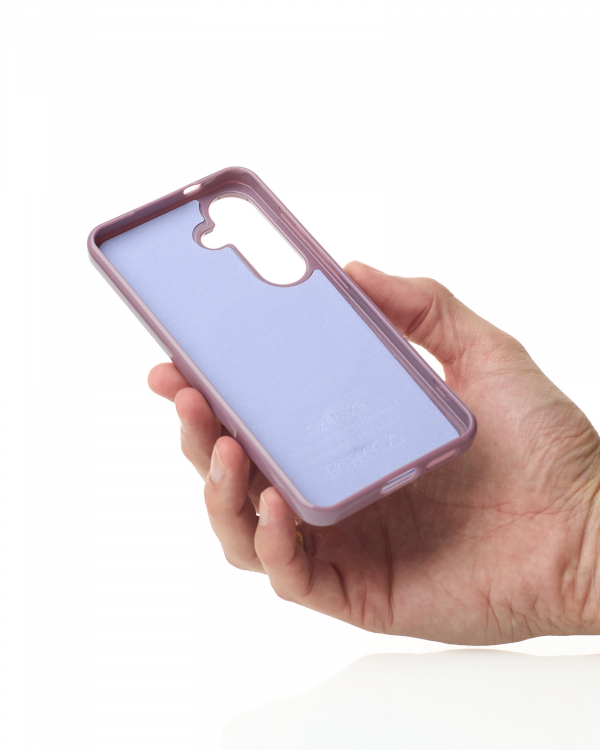 Силиконовый чехол Slim Ring Glamour с поддержкой MagSafe для Samsung S24 FE deep purple