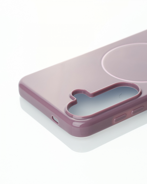 Силиконовый чехол Slim Ring Glamour с поддержкой MagSafe для Samsung S24 FE deep purple