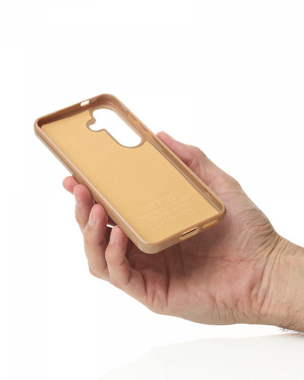 Силиконовый чехол Slim Ring Glamour с поддержкой MagSafe для Samsung S24 FE desert titanium