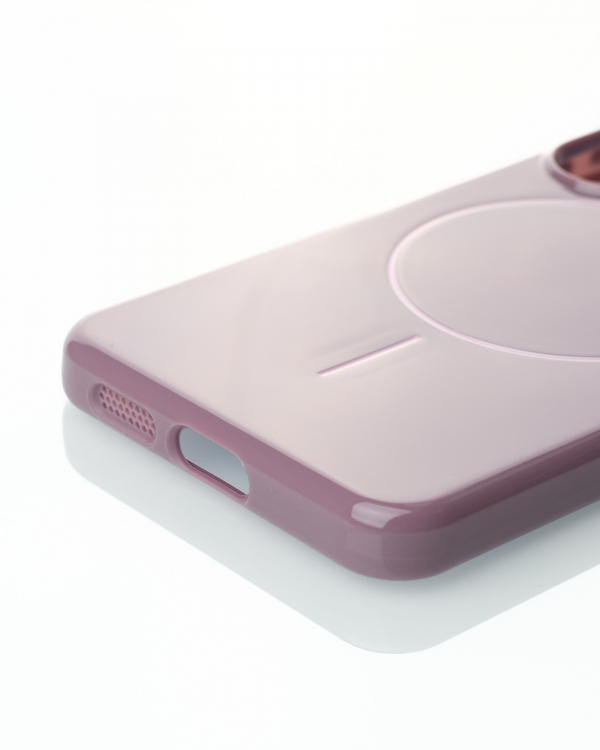 Силиконовый чехол Slim Ring Glamour с поддержкой MagSafe для Samsung S24 deep purple