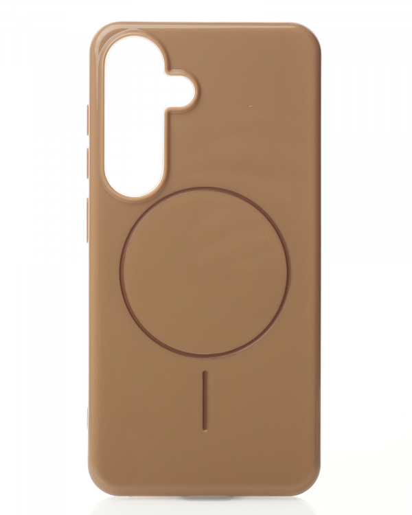 Силиконовый чехол Slim Ring Glamour с поддержкой MagSafe для Samsung S24 desert titanium