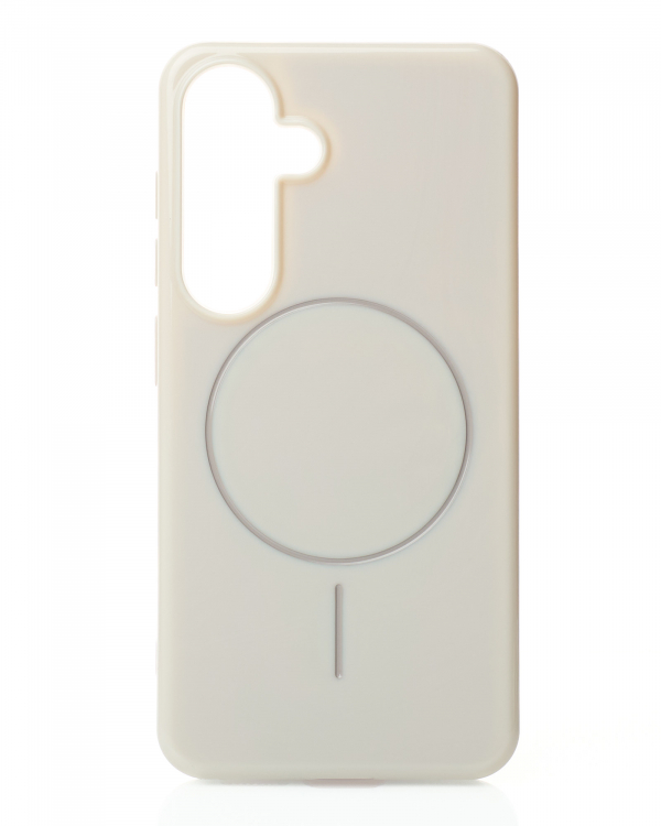 Силиконовый чехол Slim Ring Glamour с поддержкой MagSafe для Samsung S24 natural titanium