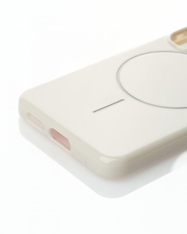 Силиконовый чехол Slim Ring Glamour с поддержкой MagSafe для Samsung S24 natural titanium
