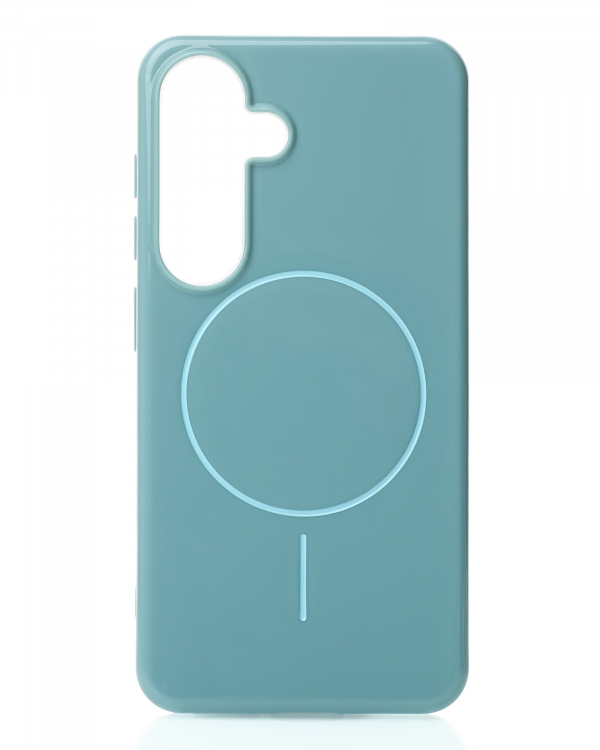 Силиконовый чехол Slim Ring Glamour с поддержкой MagSafe для Samsung S24 wave blue